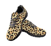 Jeiento Brown Leopard Walking Shoes for Women Men Comfort Mesh Athletic Sneakers Lightweight Casual Walking Shoes for Cycling Running Jogging,3 UK