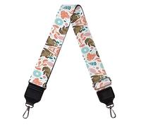 Jeiento Brown Sloth Wide Handbag Strap Replacement Palm Leaf Shoulder Crossbody Strap with Metal Hooks