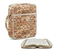 Jeiento Brown Southwestern Style Bible Cover Quilted Bible Bag with Handle,Portable Book Sleeve Carrying Case Tote Bags Adult Church Bags for Men Women