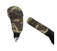 Jeiento Camouflage Handbrake Cover Gear Shift Knob Cover Set Universal Fit for Car Auto SUV Interior Decoration- 2 Pieces Camo Design for Men Women