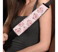 Jeiento Car Seat Belt Pad Cover Customized for Adults Kids, Pink Pig Car Seatbelt Cover 2 Pack Universal Soft and Comfortable Cover
