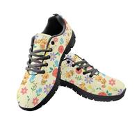 Jeiento Cartoon Bee Cute Flower Sneakers for Women Lady Ourdoor Road Running Shoes Comfortable Slip Resistant Walking Sneakers Teenager Girl Trainers,10 UK