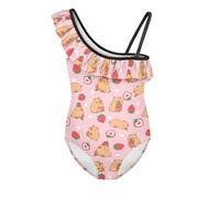 Jeiento Cartoon Black Cats Bathing Suit Girls One Piece Swimsuits Comfort Stretchy Children Swimming Wear Quick Dry Bathing Suits Sleeveless Gymnastics Leotards 9-10 Years