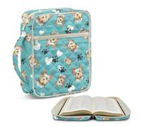 Jeiento Cartoon Dachshund Dog Quilted Bible Cover Case Scripture Church Bag Portable Bible Book Protective with Handle for Women Men Christian Gifts
