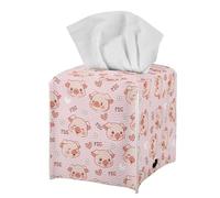 Jeiento Cartoon Pig Tissue Box Holder Covers Pink,Square Tissue Box Cover Desk Decoration for Bathroom Living Room,Vanity Countertop,Night Stand