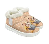 Jeiento Cartoon Welsh Corgi Dog Snow Boots Lightweight Comfortable Slip Resistant Ankle Boots Winter Shoes,UK 6