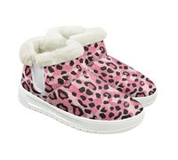 Jeiento Cheetah Animal Skin Pattern Womens Bootie Warm Soft Comfort Snow Boots Leopard Ankle Booties for Lady Travel,Festival,Shopping,UK 3