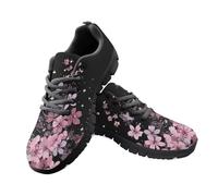 Jeiento Cherry Blossom Flower Sneakers Women Road Running Shoes Outdoor Casual Walking Jogging Sneakers Flat Footwear,6 UK