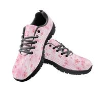 Jeiento Cherry Blossom Music Note Shoes for Women Men Lightweight Lace Up Running Sneakers Athletic Running Trainers for Yoga Dance Ladies Flat Shoes,7 UK