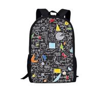 Jeiento Children Backpack for School Mathematical Geometry Schoolbag for Boys Girls Math Lover,17 Inch College Laptop Backpack Lightweight Shoulder Bag for Travel,Sport Ruckpack