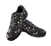 Jeiento Christmas Colorful Lights Snowman Womens Trainer Shoes Comfort Running Trainers Non Slip Jogging Hiking Sneakers Merry Christmas Footwear,4 UK
