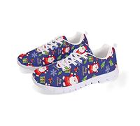 Jeiento Christmas Santa Shoes Womens Running Shoes Athletic Walking Tennis Shoes Fashion Sneakers Blue