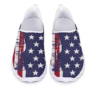 Jeiento Christmas Shoes for Womens Athletic Running Shoes Fashion Tennis Shoes Walking Sneakers, American Flag, 5 UK