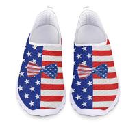 Jeiento Christmas Shoes for Womens Athletic Running Shoes Fashion Tennis Shoes Walking Sneakers, American Flag-4, 5 UK