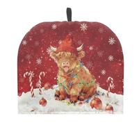 Jeiento Christmas Snowflake Highland Cow Insulated Teapot Cozy Tea Cozy Breakfast Warmer Tea Cozies Covers for Holiday Party