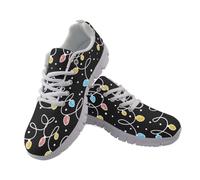 Jeiento Christmas Walking Shoes Color Light Comfort Footwear Trainers Mesh Shoes Non Slip Hiking Walking Sports Christmas Casual Shoes for Women Men Teenager 39