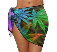Jeiento Color Palm Leaf Cover Ups for Women Soft Chiffon Short Skirt Sexy Chiffon Wrap Comfy Beach Sarong Skirts for Beach Party/Pool Party/Vacation