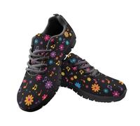 Jeiento Colorful Cute Flower Daisy Flower Walking Shoes Women's Athletic Trainers Lightweight Breathable Lace Up Running Sneakers Casual Mesh Flat Footwear,8 UK