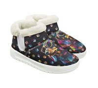 Jeiento Colorful Dachshund Dogs Womens Snow Boots Christmas Snow Boots for Women Lady Warm Inner Walking Ankle Booties Lightweight and Comfort Christmas Shoes,UK 8