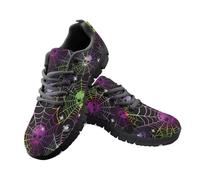 Jeiento Colorful Spider Web Skull Trainers Running Shoes for Women Men Halloween Festival Party Lightweight Comfort Gym Tennis Sneakers Nurse Dentist Footwear,6 UK