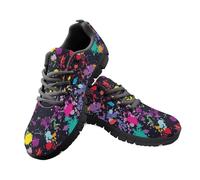 Jeiento Colorful Splash Shoes for Women Men Comfort Sport Sneakers Unisex Adult Lace Up Gym Athletic Sneakers for Running,Jogging,Cycling,Nurse Flat Shoes,4 UK