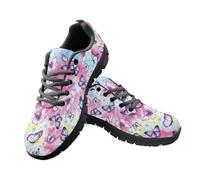 Jeiento Colorful Tie Dye Butterfly Shoes for Women Men Non-Slip Lace Up Walking Sneakers Flat Trainers Nurse Working Shoes,3 UK