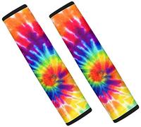 Jeiento Colorful Tie Dye Car Seat Belt Cushions Shoulder Pad Soft 2 Packs for All Car Cactus Print Fashion Seatbelt Covers