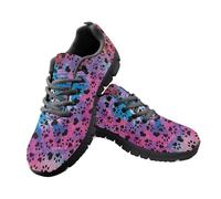 Jeiento Colorful Tie Dye Walking Shoes for Women Ladies Fashion Trainers Dog Paw Shoes Lace Up Sport Sneakers Lightweight Breathable Gym Athletic Running Sneakers,6 UK