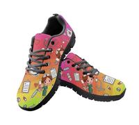 Jeiento Colorful Tie Dye Womens Trainers with Arch Support,Non Slip Walking Work Shoes for Nurse Dentist Hospital Flat Comfort Running Sneakers,5 UK