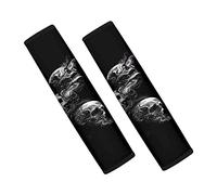 Jeiento Cool Skull Seat Belt Cover for Women Men, 2 Packs Soft Car Seat Belt Pad Cover Neoprene Seat Belt Shoulder Pads