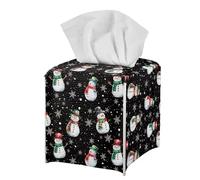Jeiento Cottagecore Daisy Flower Butterfly Tissue Box Holder Cover Leather Tissue Holder Waterproof PU Leather Square Tissue Box Cover with Bottom Belt Napkin Holder for Home Office Car