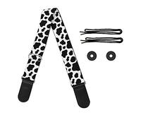 Jeiento Cow Print Guitar Straps Acoustic Cool Polyester Straps & PU Leather Ends Suitable for Beth, Guitar