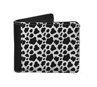 Jeiento Cow Print Men Wallet PU Leather Slim Lightweight Cards Holder Purse with Bifold Closure Standard Size