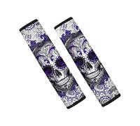 Jeiento Custom Auto Seat Belt Cover Suger Skull Print Seatbelt Shoulder Pad Comfortable Driving, Compatible with All Cars Present
