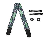 Jeiento Cute Cactus Floral Guitar Straps Pu Leather Polyester Fiber with Adjustable Shoulder Straps Universal Fit for Guitar, Bass