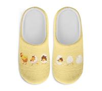 Jeiento Cute Chicken and Eggs Slippers Adult Slip-on Close Toe Slipper Home Shoes Soft Breathable House Shoes Memory Foam Indoor Shoes Christmas Theme,M