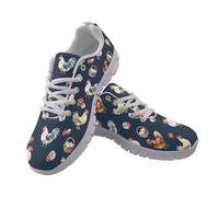 Jeiento Cute Chicken Running Shoes for Men Women Walking Jogging Fitness Fashion Sneakers Lace Up Low Top Shoes Slip Resistant Travel Footwear 6 UK