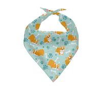 Jeiento Cute Corgi Dog Bandanas,Pet Summer Bandana Kerchief Washable Dog Scarf Bandana Soft Comfortable Dog Bib Adjustable Accessory for Dog Pet