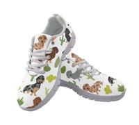 Jeiento Cute Dachshund Dogs Walking Shoes for Women&Men Green Cactus Walking Sneakers Non Slip Running Shoes for Hiking Walking Sports Travel Jogging Shoes 37