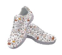 Jeiento Cute French Bulldog Reading Women's Running Shoes Light Weight Mesh Sports Shoes Casual Walking Athletic Trainers Lace Up Sneakers for Dog Lover 3 UK