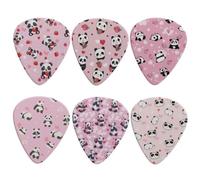 Jeiento Cute Guitar Picks for Electric Guitar Strawberry Heart Panda Thickness Celluloid Guitar Pock for Bass, Eletric, Acoustic Guitars Medium 0.96mm Classical Triangle