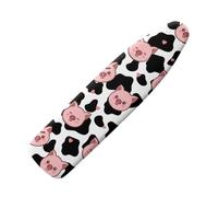 Jeiento Cute Pig Ironing Board Cover Black Cow Spots Polyester Ironing Covers Replacement Covers Scorch Resistant Iron Pad Covers Protective Cover,15x54 Inches