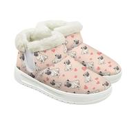 Jeiento Cute Pug Dog Snow Boots for Women Lover Heart Print Walking Ankle Booties Memory Foam Fuzzy Fluffy Boots Adult Winter Shoes,UK 5