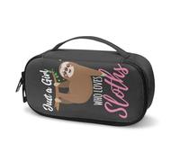 Jeiento Cute Sloth Diabetic Supplies Small Diabetic Cooler Case Just a Girl Who Loves Sloth Refrigerated Medicine Storage Bag Insulated Small Diabetic Cooler Case