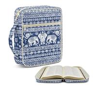 Jeiento Daisy Flower Butterfly Bible Cover Case Quilted Bible Bag for Men Women Multifunction Storage Bag Pen Notebook Organizers Bible Study Supplies Accessories