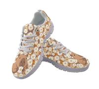 Jeiento Daisy Flower Capybara Sneakers Women's Athletic Trainers Lightweight Casual Mesh Walking Shoes Slip-on Breathable Tennis Shoes 9 UK