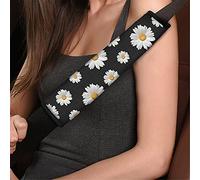Jeiento Daisy Flower Car Seat Belt Cover Pad 2Pack Soft Car Safety Seatbelt Strap Shoulder Pad for Adults,Children Shoulder Bag Cover
