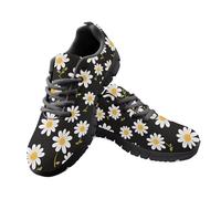 Jeiento Daisy Flower Casual Sport Sneakers for Women Men Lace Up Tennis Sneakers Working Footwear for Dance Yoga,11 UK