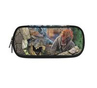 Jeiento Dinosaur Pencil Case Office Stationery Organizer Jurassic Animal Dino Print Marker Pouch for Office Travel School Studnets Kids Teacher Women Men
