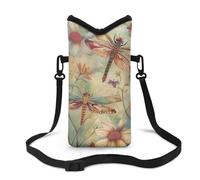 Jeiento Dragonfly Crossbody Phone Bags for Women Lady Lightweight Slim Cellphone Holder Pouch with Adjustable Strap Card Holders Mini Purse for Sports,Travel,Beach